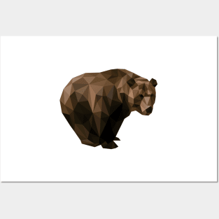 Low Poly Brown Bear Posters and Art